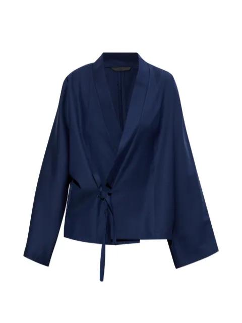 tie-fastening wool kimono by KENZO