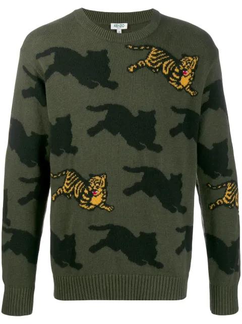 tiger intarsia jumper by KENZO