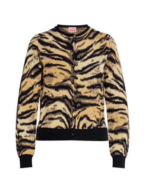 tiger-print button cardigan by KENZO