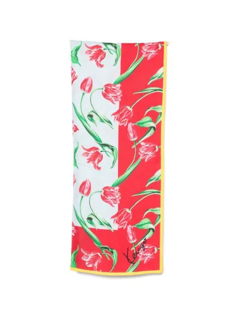 tulip-print silk scarf by KENZO