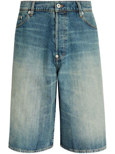 whiskering-effect denim shorts by KENZO