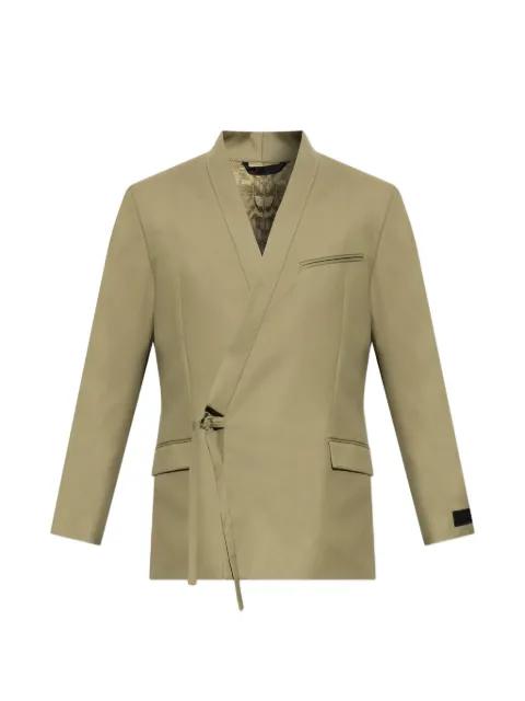 wrap-tie virgin-wool jacket by KENZO