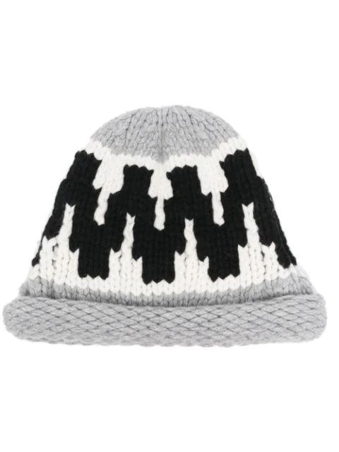 zigzag-knit beanie hat by KENZO