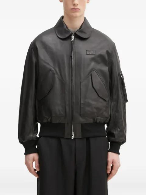 zip-fastening leather jacket by KENZO