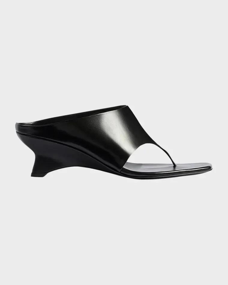 55mm Marlow Leather Thong Mules by KHAITE