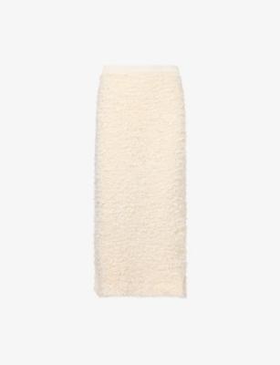 Adela Bouclé Cotton-Blend Midi Skirt by KHAITE