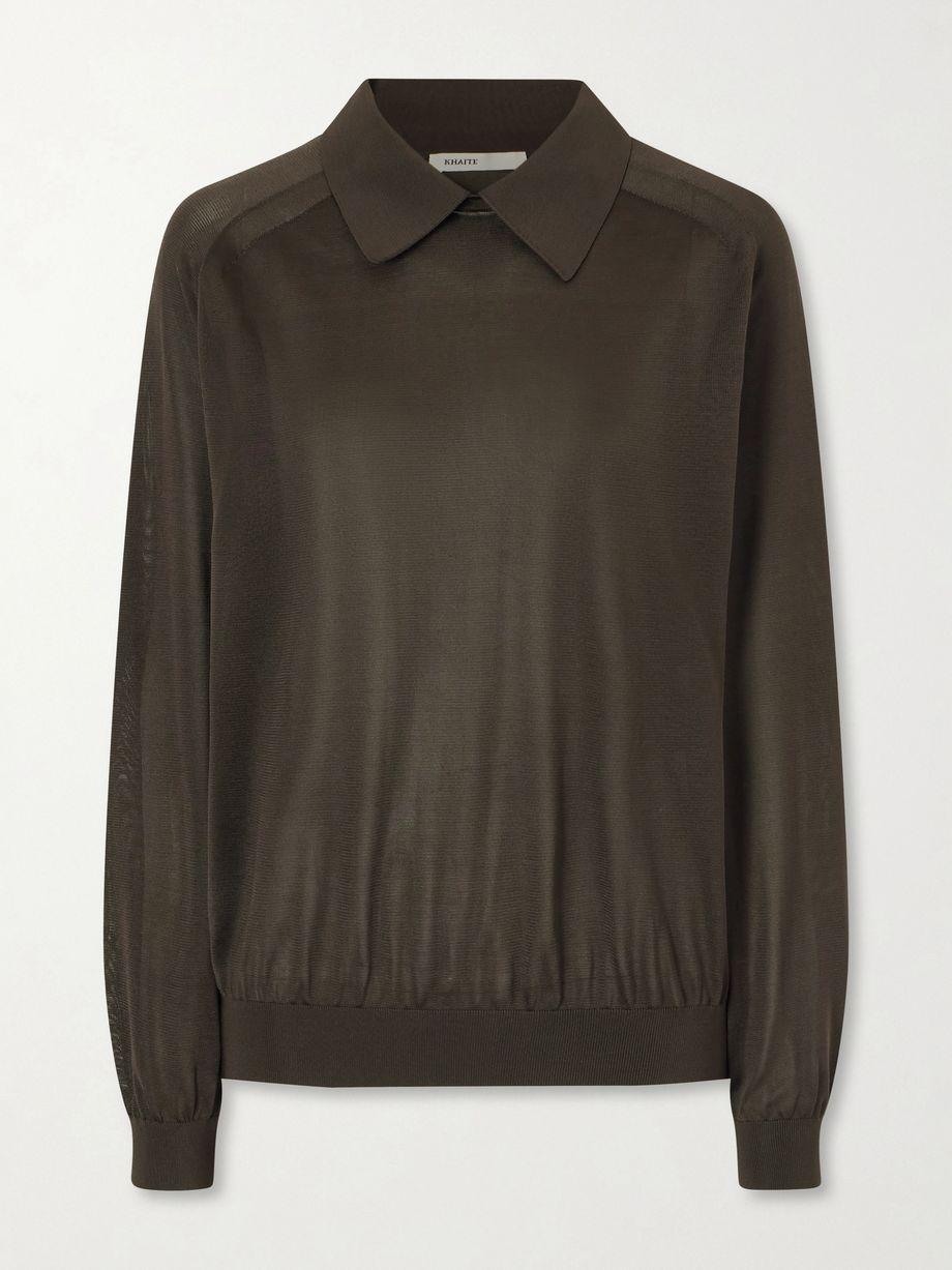 Alexa silk-knitted polo sweater by KHAITE