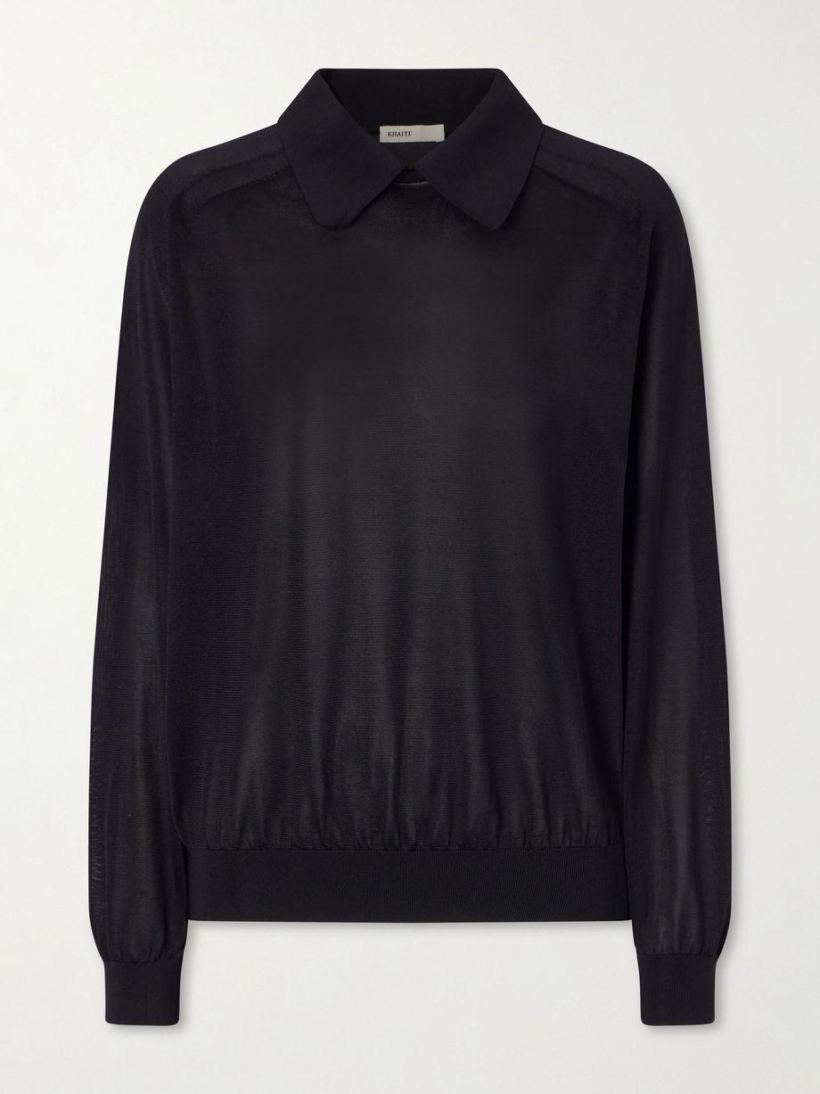 Alexa silk-knitted polo sweater by KHAITE