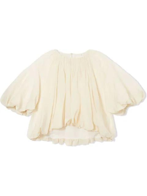 Alma puff-sleeve blouse by KHAITE