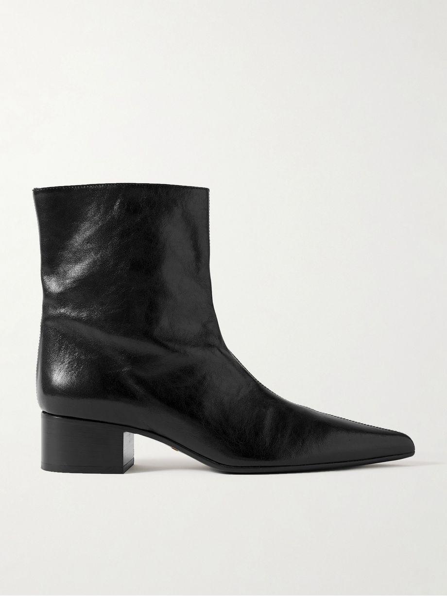 Andee crinkled-leather ankle boots by KHAITE