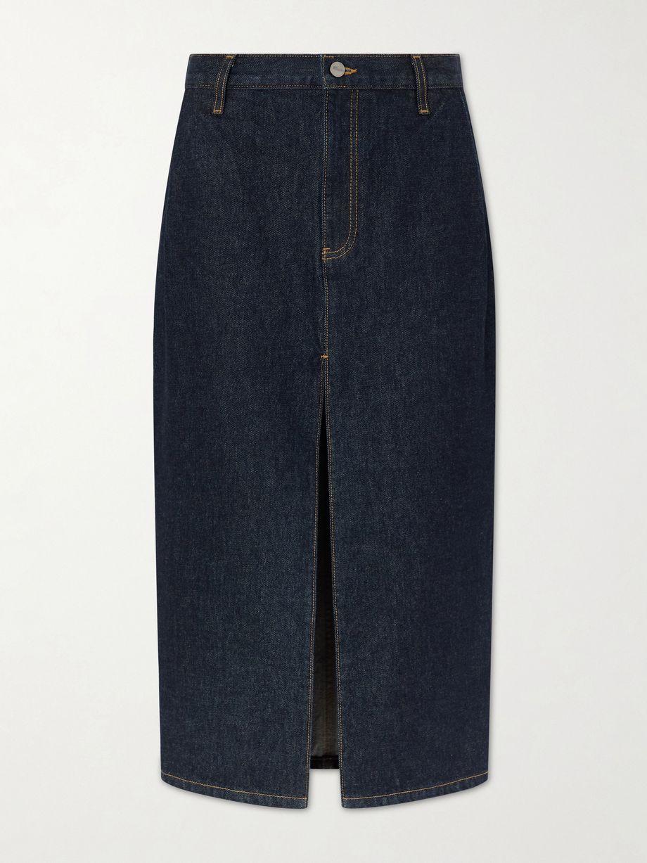 Anden denim midi skirt by KHAITE