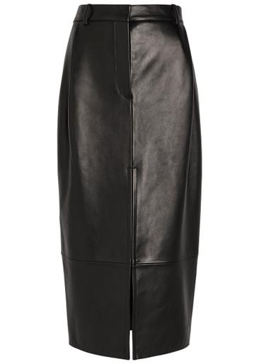 Anden leather midi skirt by KHAITE