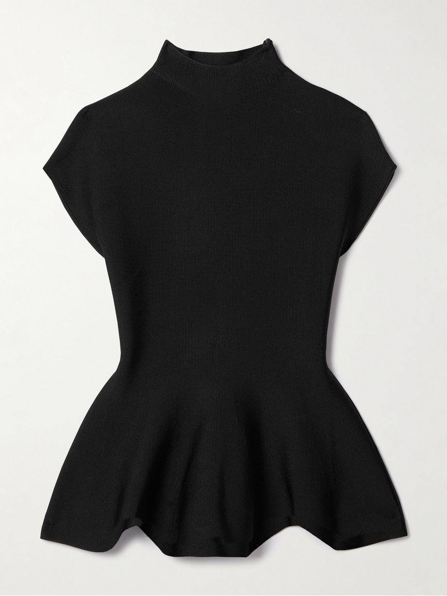 Andra stretch-knit turtleneck peplum top by KHAITE