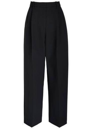 August pleated crepe trousers by KHAITE