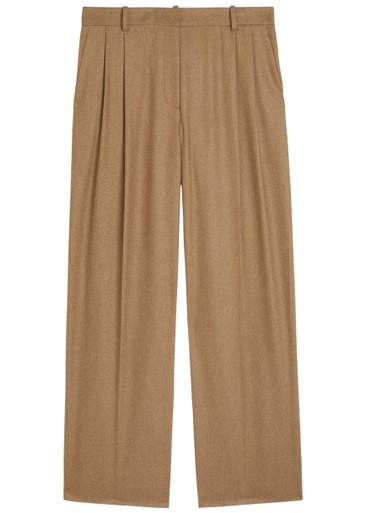 August pleated wool-blend trousers by KHAITE