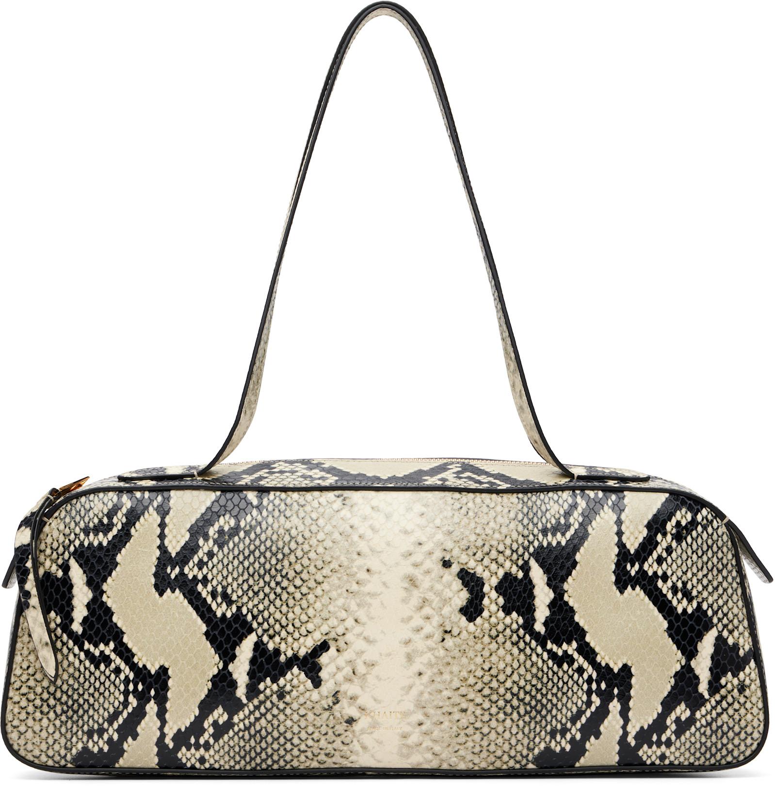 Beige & Black Simona Shoulder Bag by KHAITE