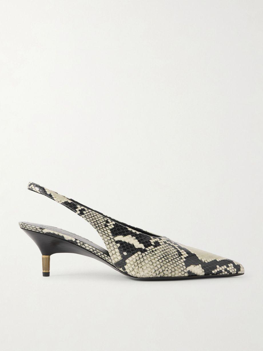 Bella snake-effect leather slingback pumps by KHAITE