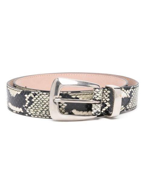 Benny snakeskin-effect belt by KHAITE