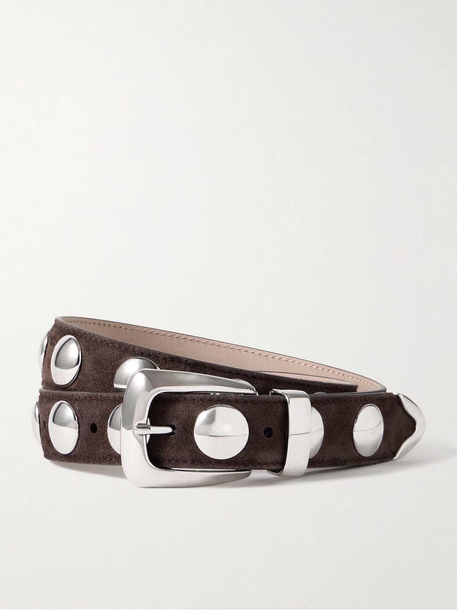 Benny studded suede belt by KHAITE