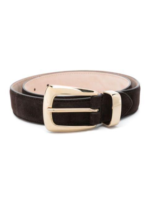 Benny suede buckle-fastening belt by KHAITE