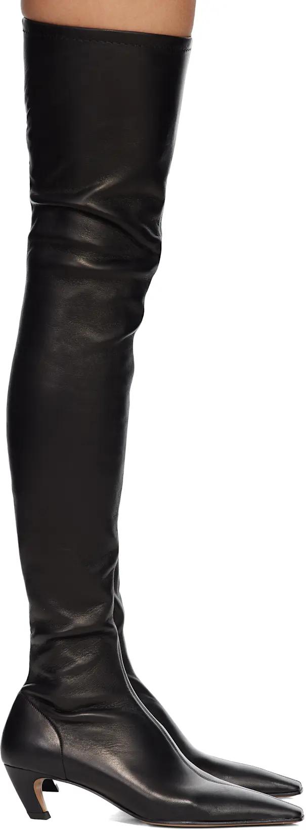 Black Arizona Over-the-Knee Stretch Boots by KHAITE