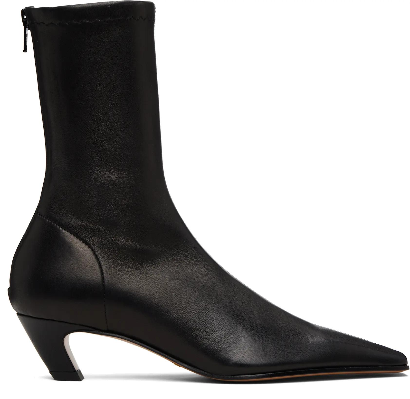 Black Arizona Stretch Ankle Boots by KHAITE