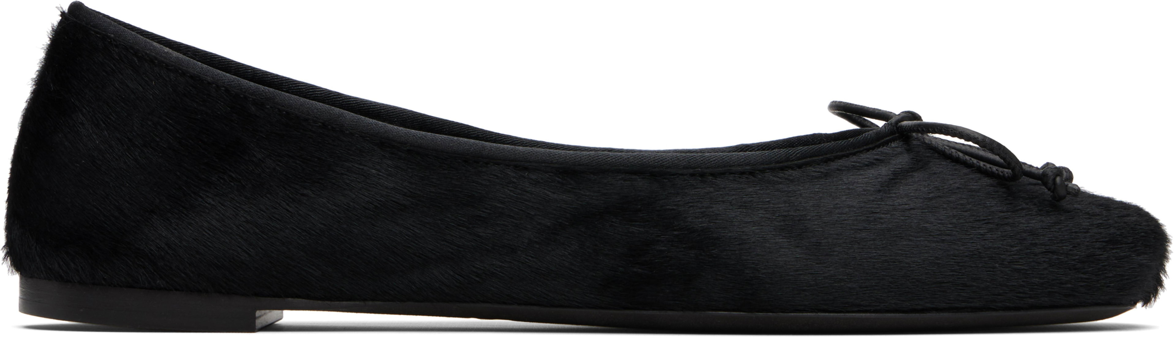 Black Calfhair Ballerina Flats by KHAITE