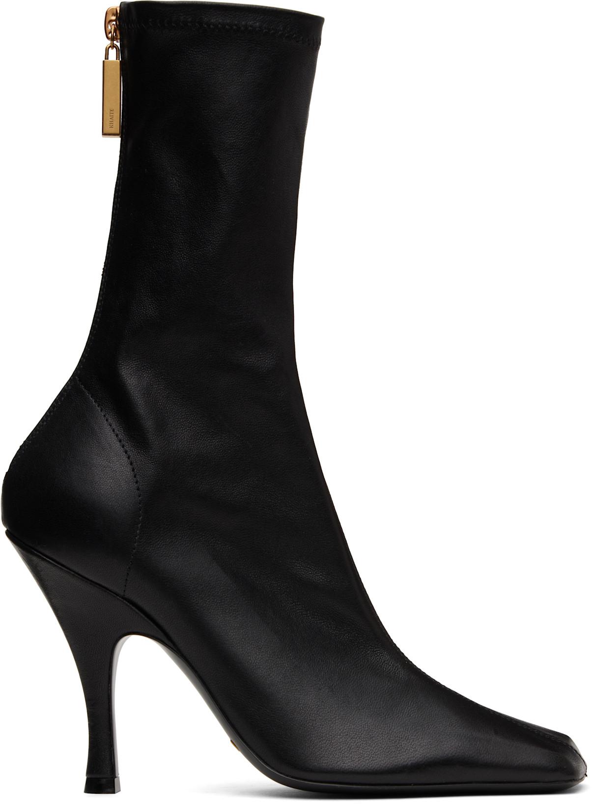 Black Eva Mid Calf Boots by KHAITE