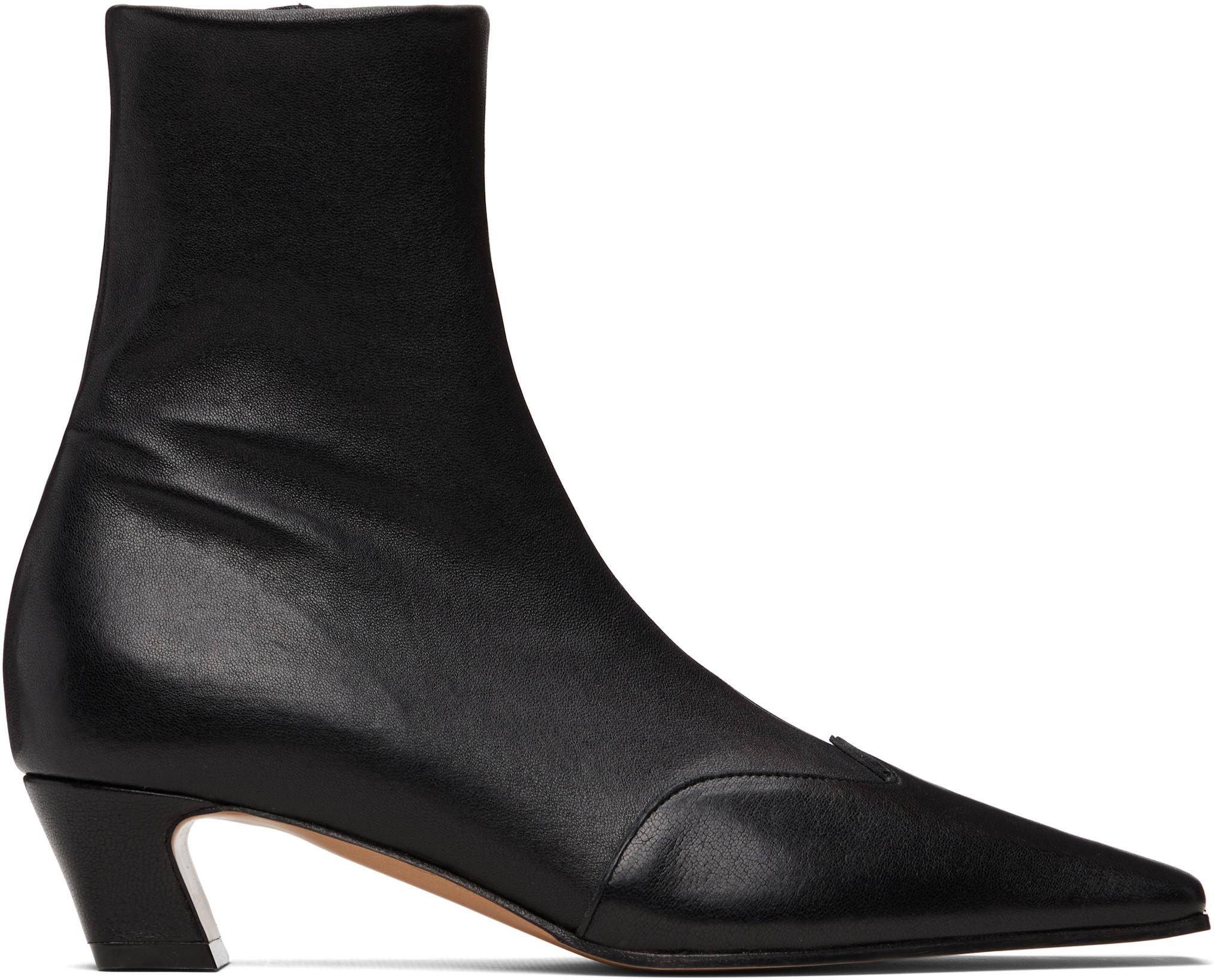 Black Nevada Stretch Low Boots by KHAITE