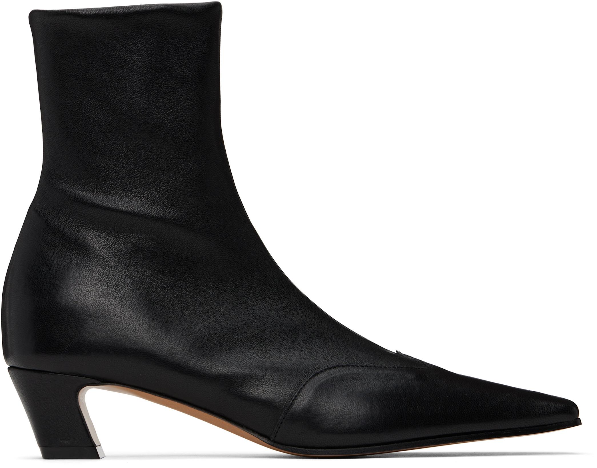 Black Nevada Stretch Low Boots by KHAITE