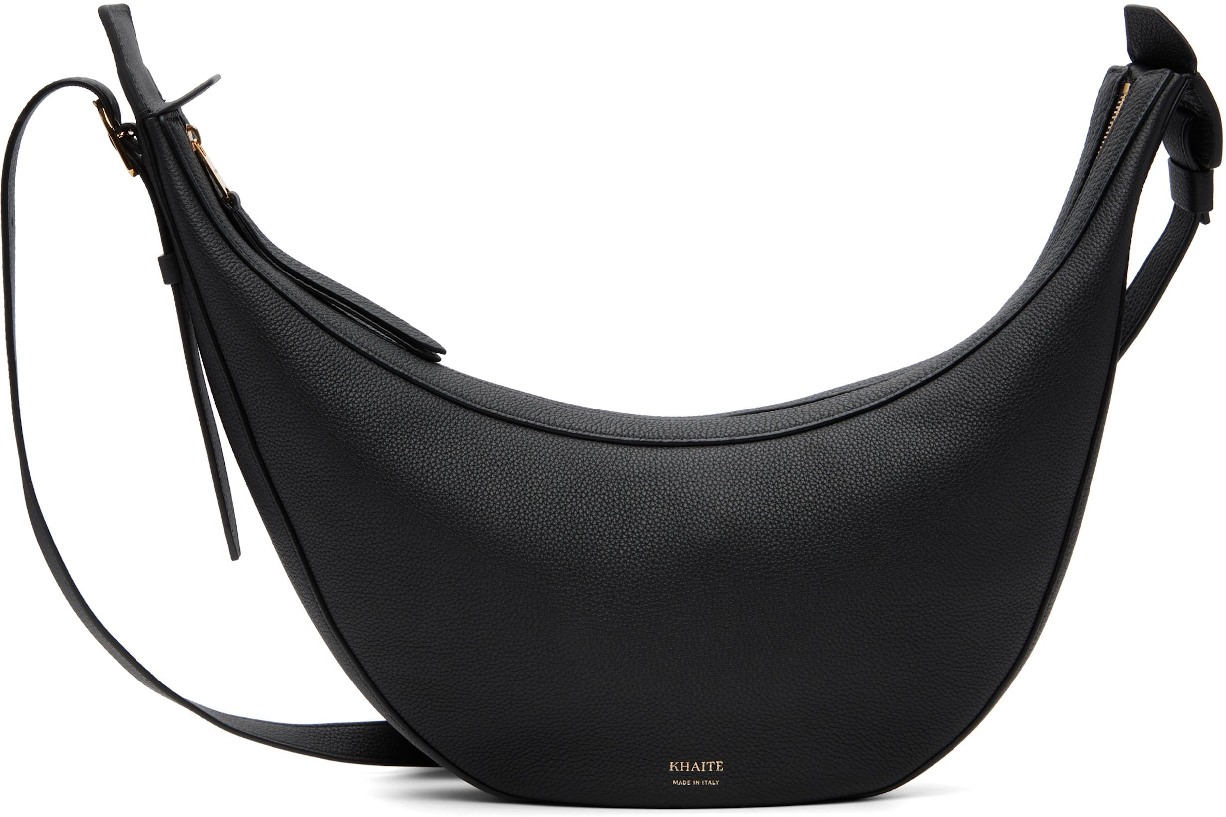 Black Small Augustina Crossbody Bag by KHAITE