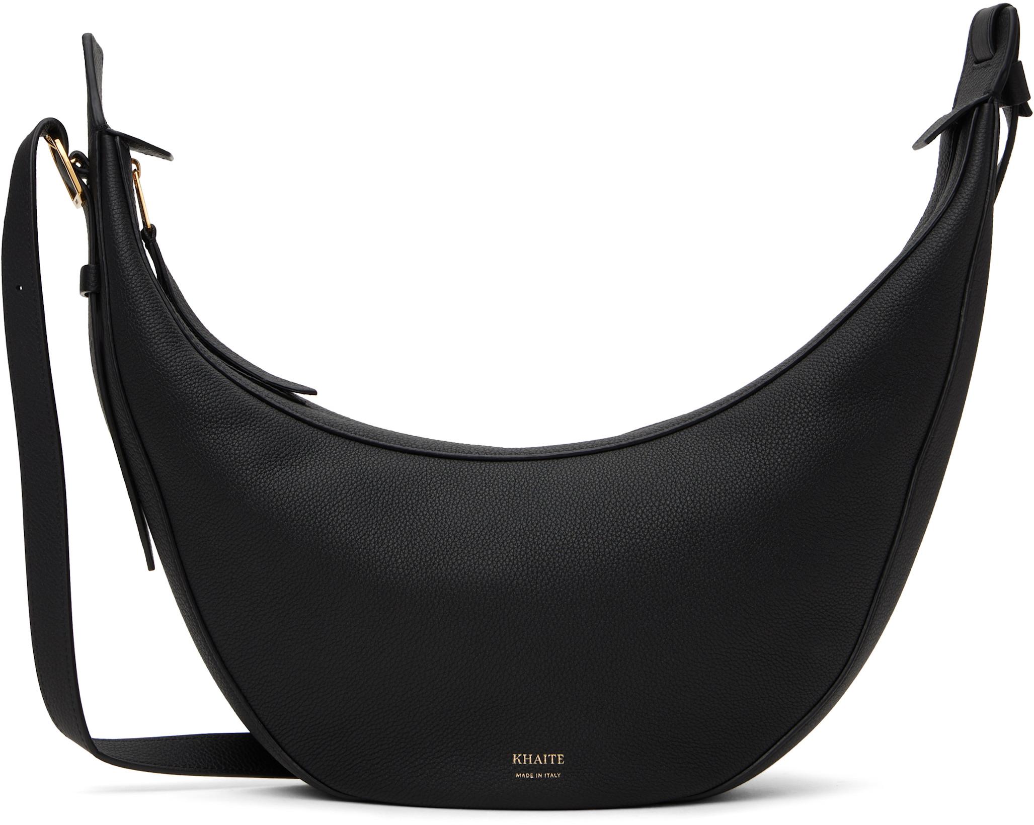 Black Small Augustina Crossbody Bag by KHAITE