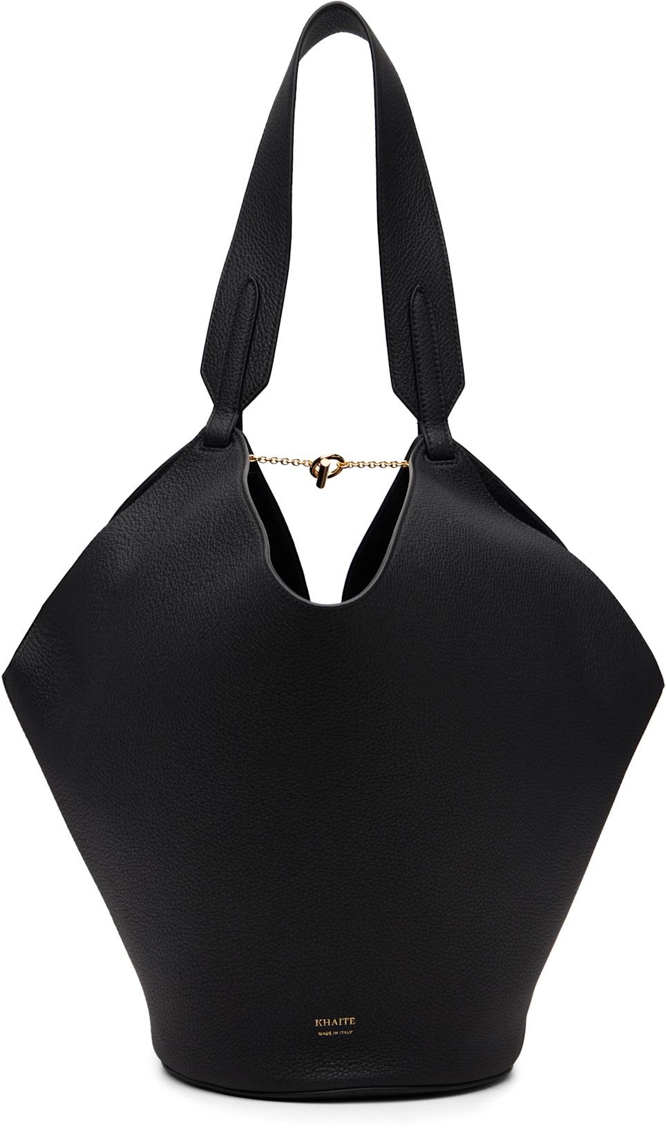 Black Small Lotus Tote by KHAITE