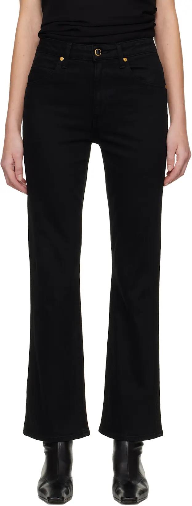 Black Vivian Jeans by KHAITE