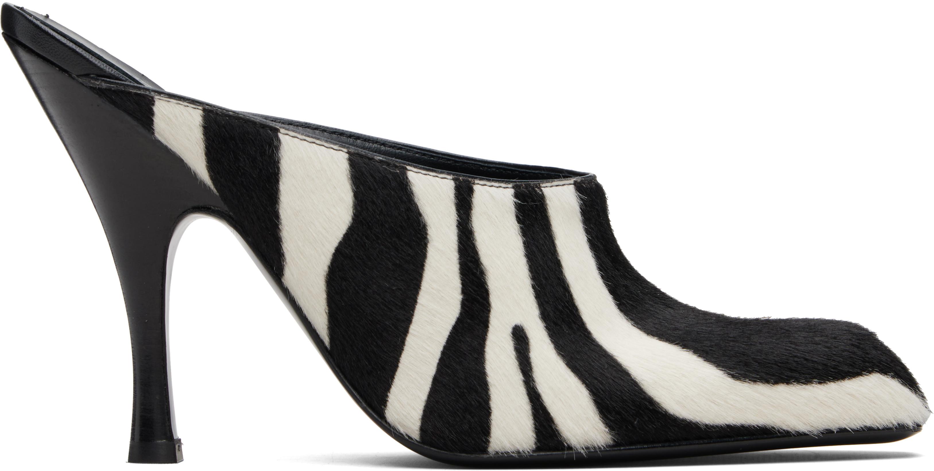 Black & White Colt Mule Heels by KHAITE