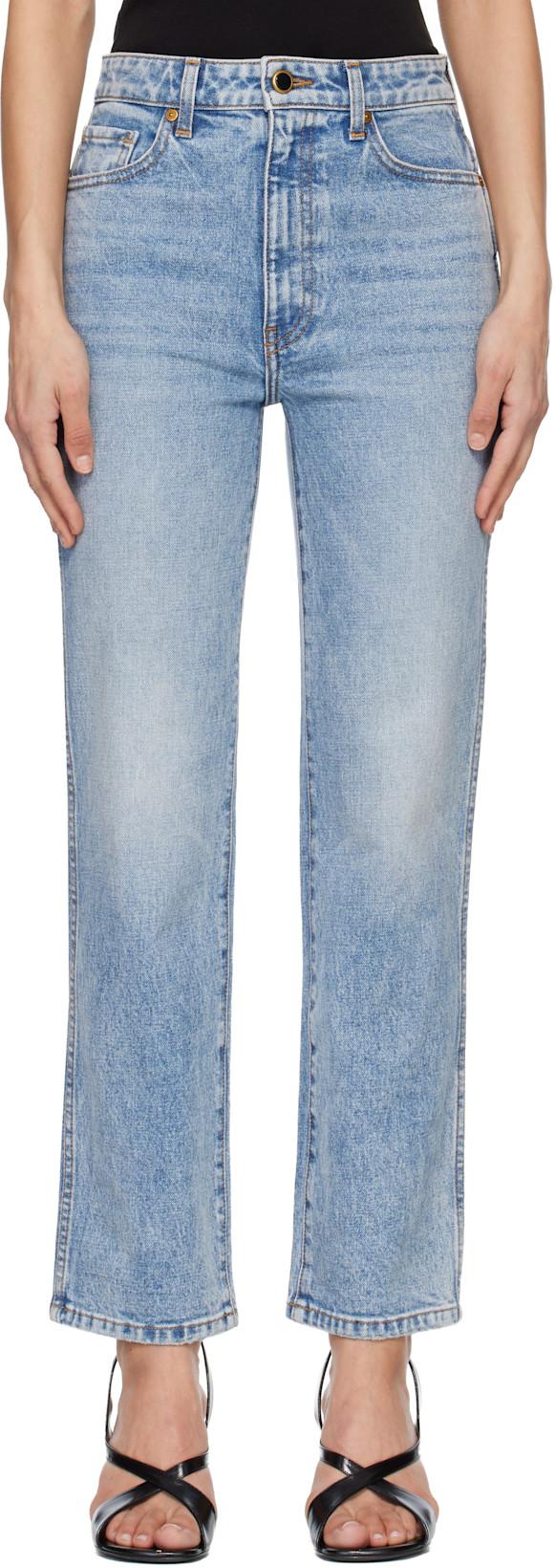 Blue Abigail Stretch Jeans by KHAITE