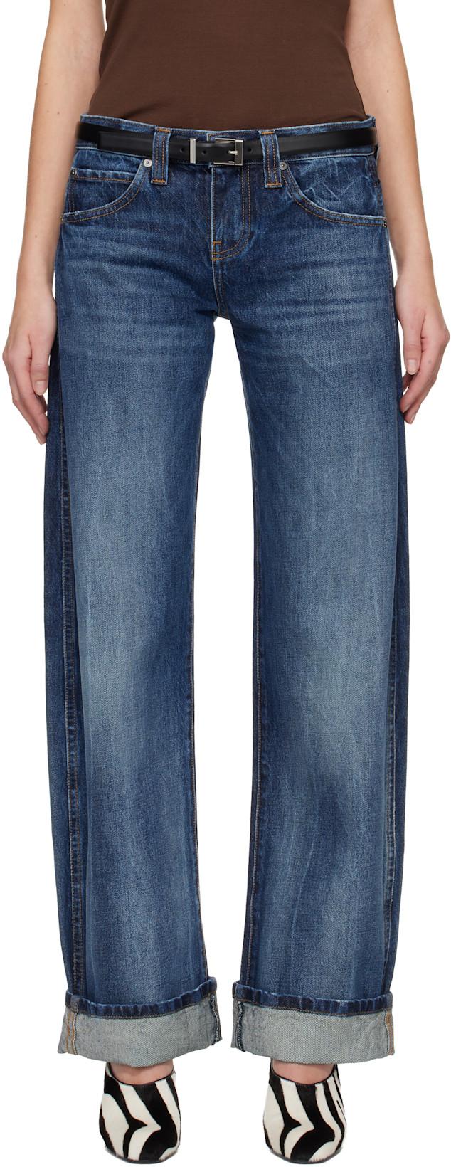 Blue Karo Jeans by KHAITE