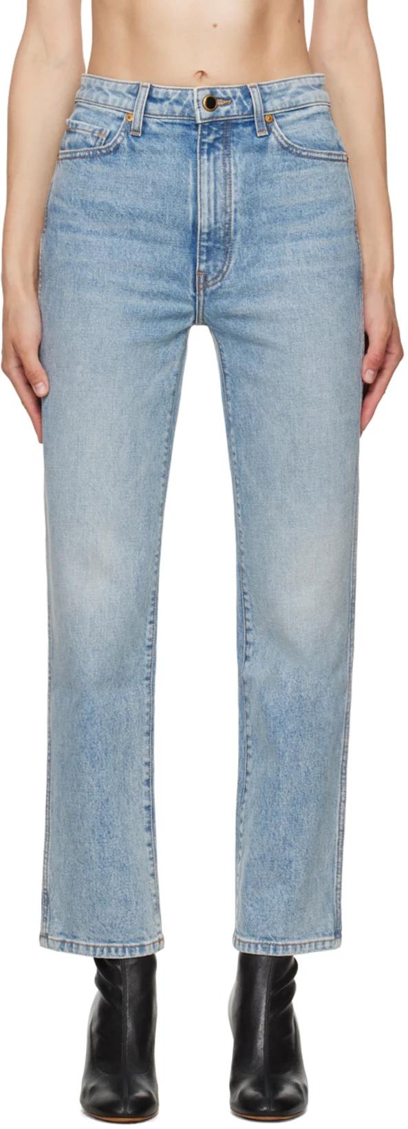 Blue 'The Abigail Stretch' Jeans by KHAITE
