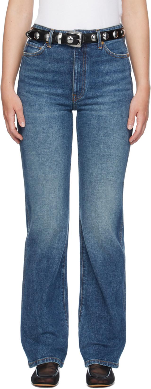 Blue 'The Danielle' Stretch Jeans by KHAITE