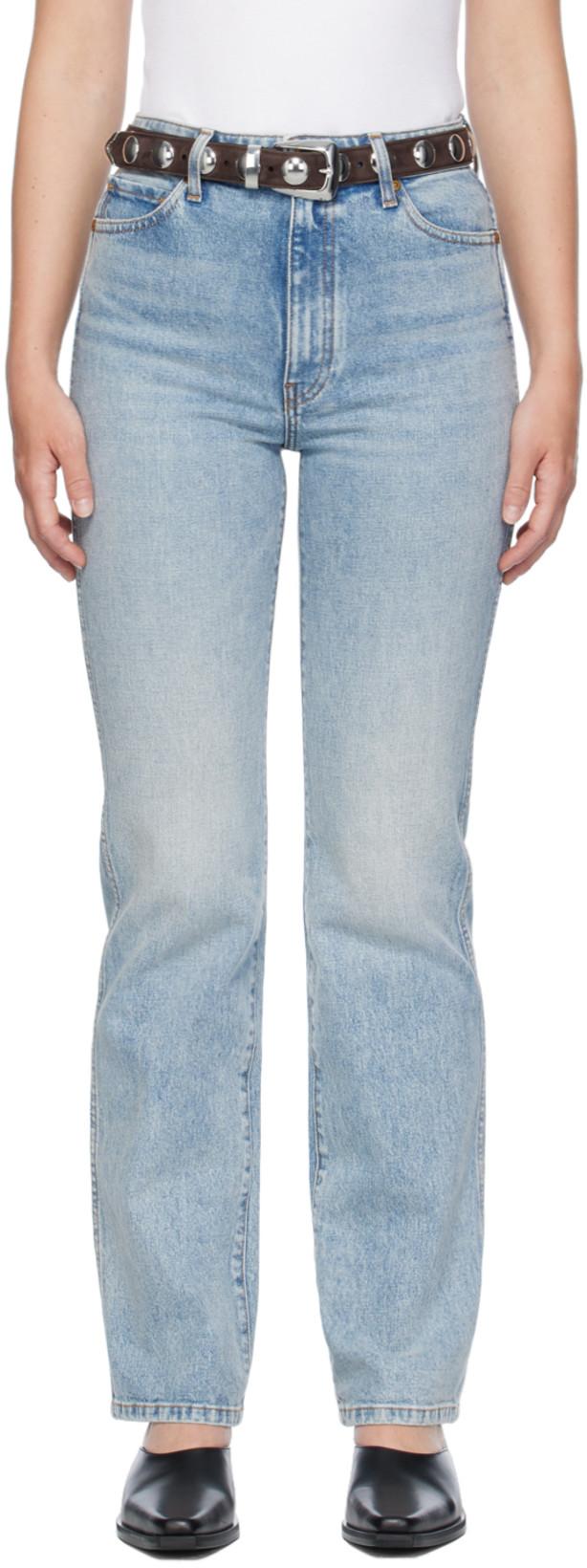 Blue 'The Danielle' Stretch Jeans by KHAITE