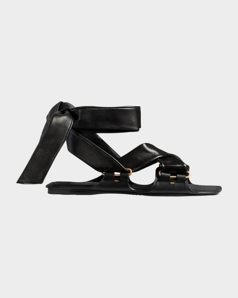 Boden Leather Lace-Up Sandals by KHAITE