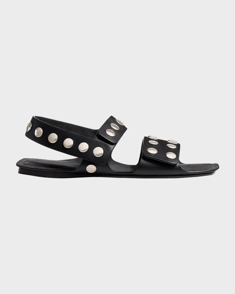 Boden Studded Leather Dual-Band Sandals by KHAITE
