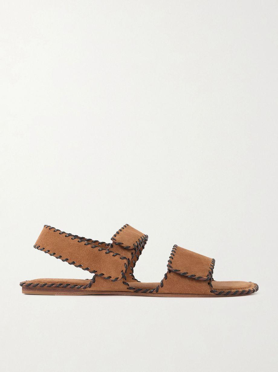 Boden whipstitched suede sandals by KHAITE