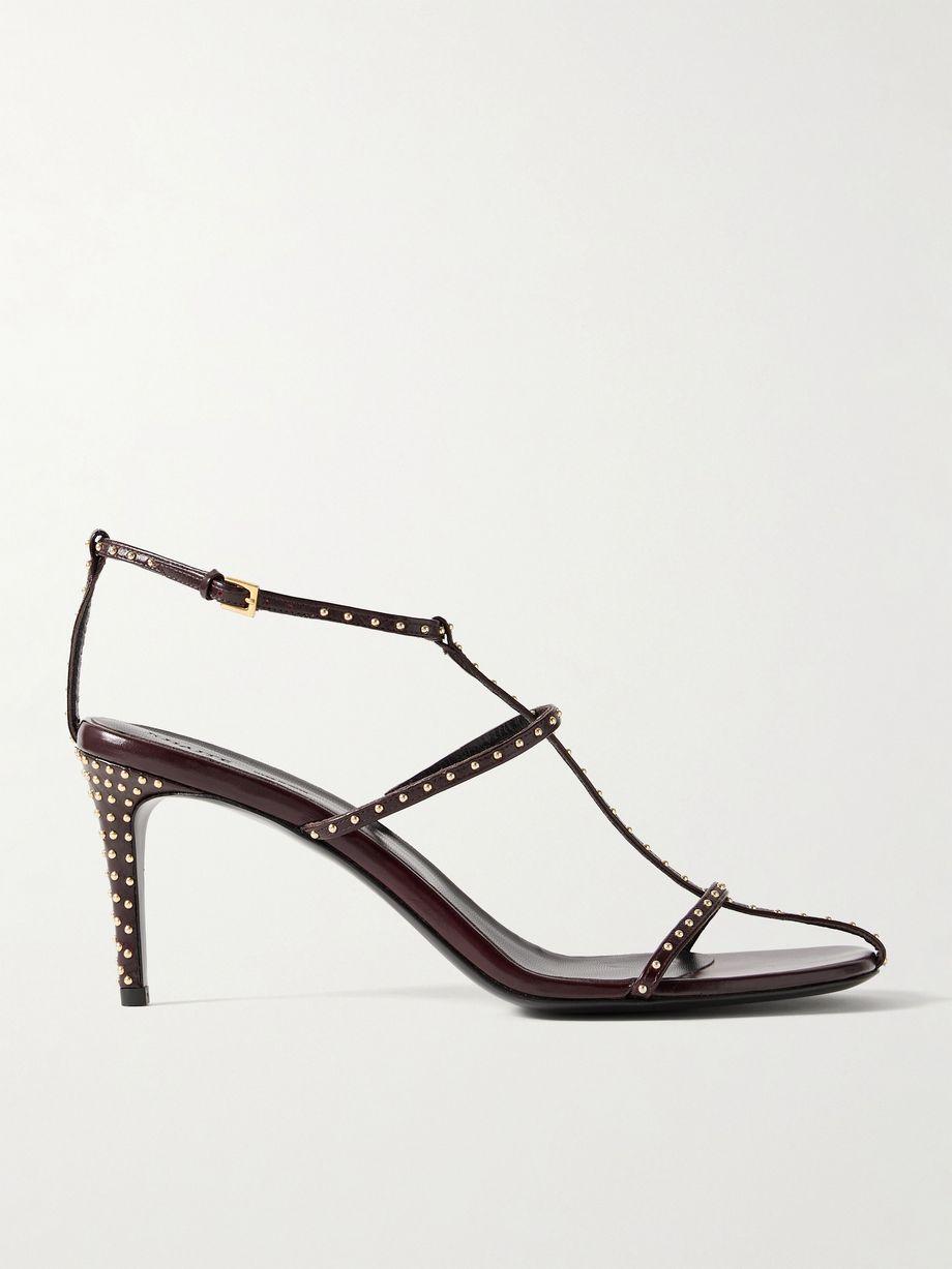 Cage studded glossed-leather sandals by KHAITE