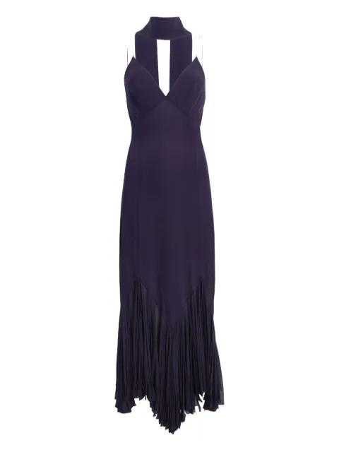 Candita pleated V-neck slip midi dress by KHAITE