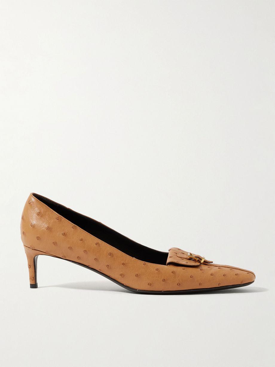 Celia Pocket buckled ostrich pumps by KHAITE