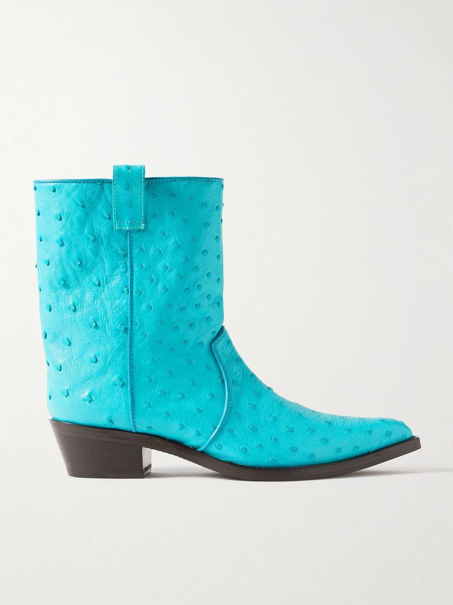 Clive embroidered ostrich ankle boots by KHAITE