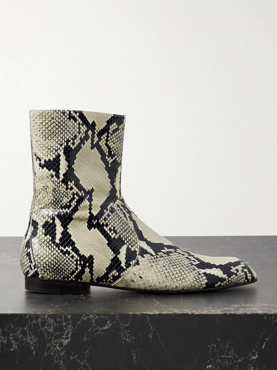 Colt snake-effect leather ankle boots by KHAITE