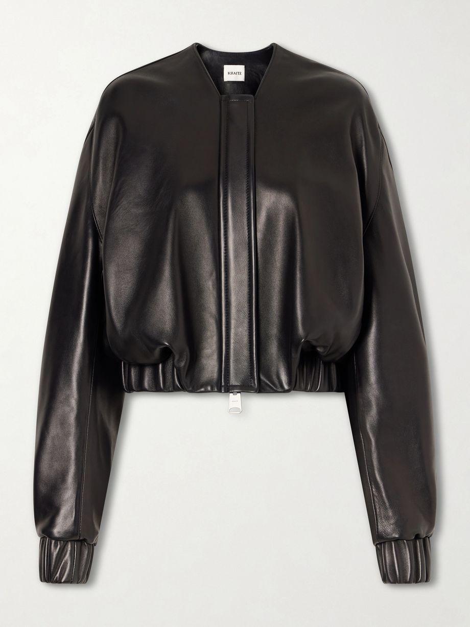 Cordan cropped leather jacket by KHAITE