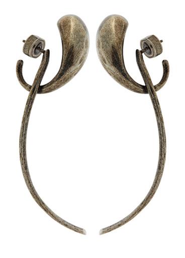 Cyclone antique palladium-plated drop earrings by KHAITE